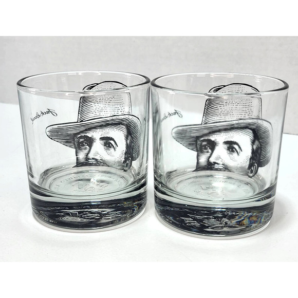 Jack Daniel's Portrait Image Tennessee Whiskey Collectors Cocktail Tumbler Pair - Picture 4 of 6